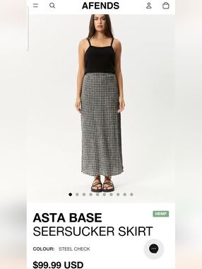 Afends Plaid Maxi Skirt